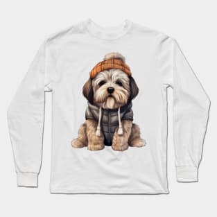Winter Lhasa Apso Dog Long Sleeve T-Shirt
